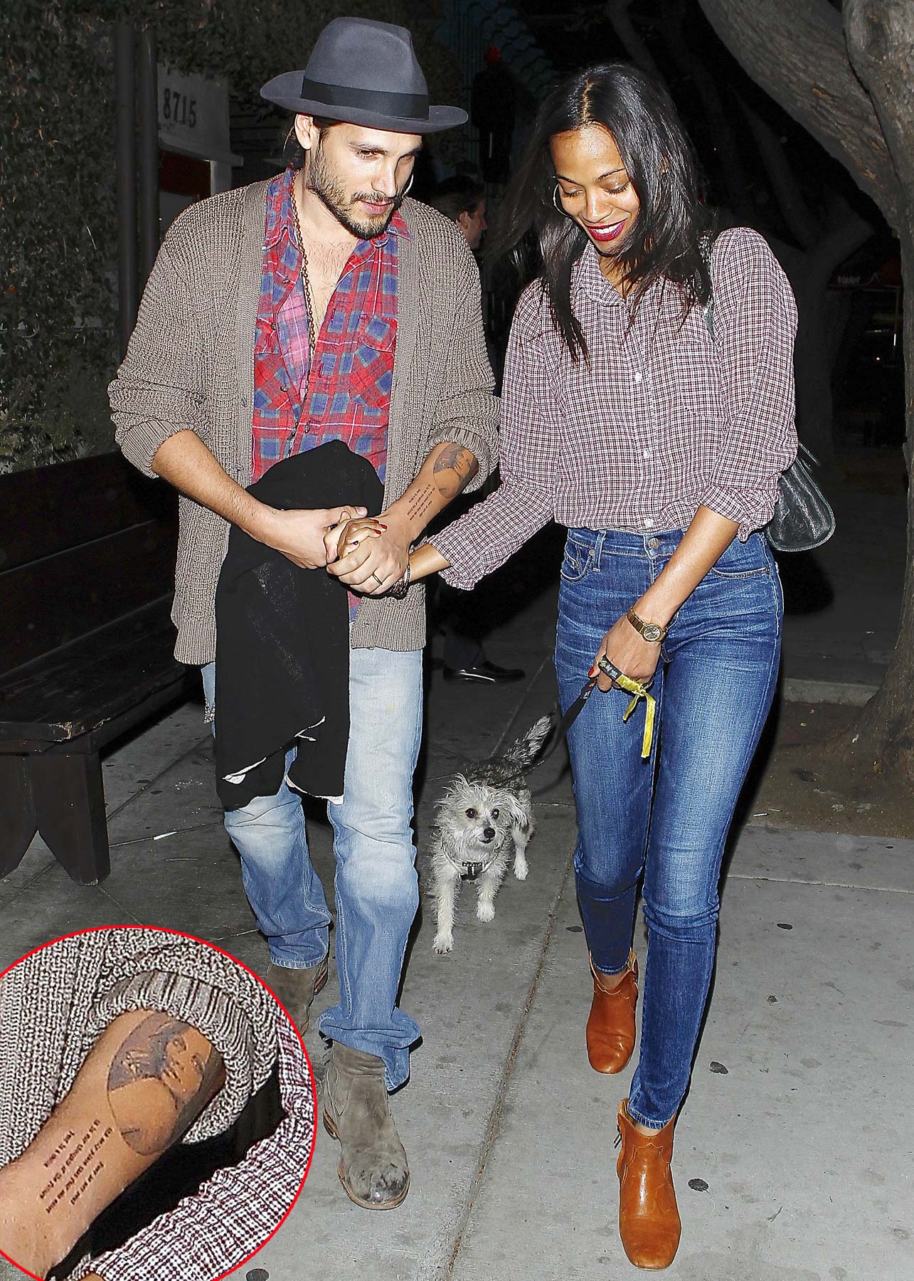 Marco Perego and Zoe Saldana