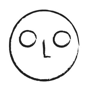 Circle with nose and eyes sketch