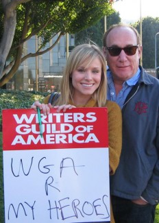 Jeph Loeb and Kristen Bell WGA strike