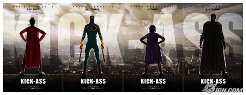 Kick-Ass posters lined up