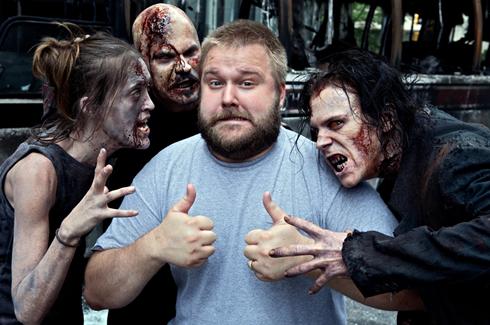 Robert Kirkman on the set of The Walking Dead