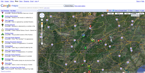 Google Map of Walking Dead events