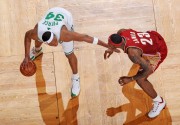 Lebron James guards Paul Pierce