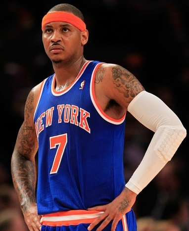 carmelo anthony in knicks jersey. Carmelo Anthony trade to the