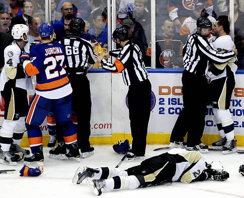 Penguins Islanders Fight