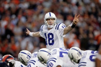 Peyton Manning setting up the Indianapolis Colts offense