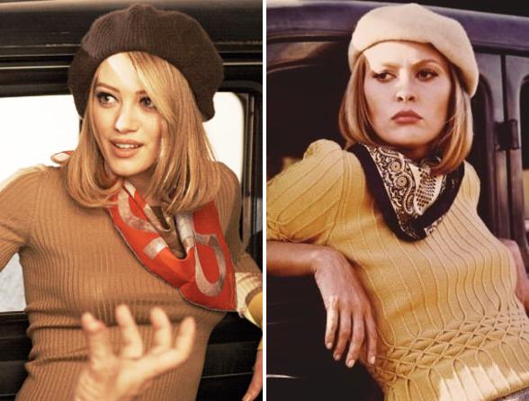 Hilary Duff next to Faye Dunaway as Bonnie