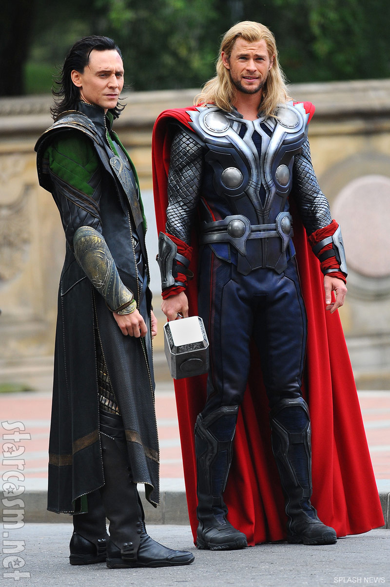 Tom Hiddleston and Chris Hemsworth in The Avengers