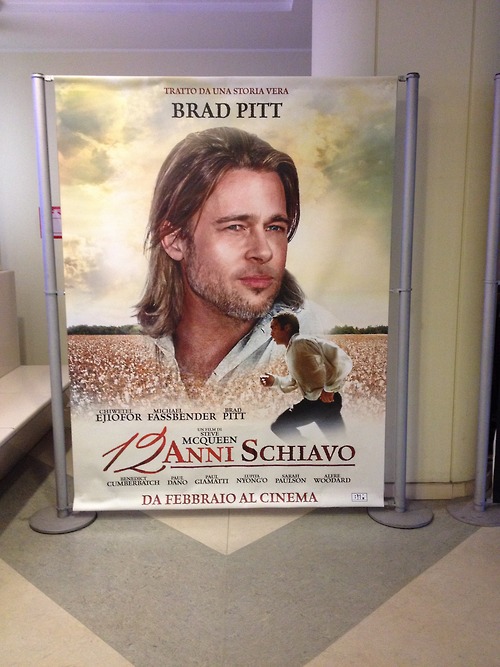 Brad Pitt on a '12 Years a Slave' poster in Italy