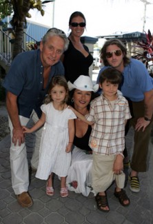 Catherine Zeta-Jones with husband Michael Douglas and kids