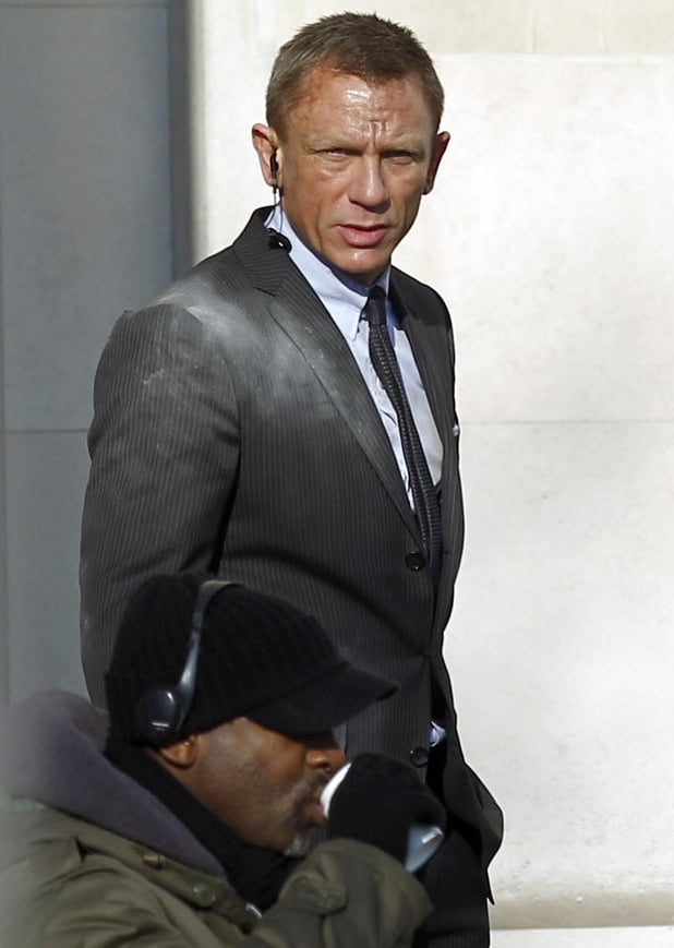 Daniel Craig on the set of Skyfall