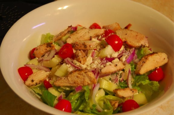 Chicken Souvlaki salad recipe