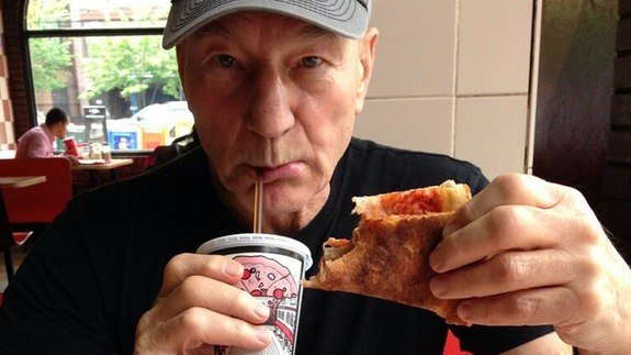 Patrick Stewart pizza slice