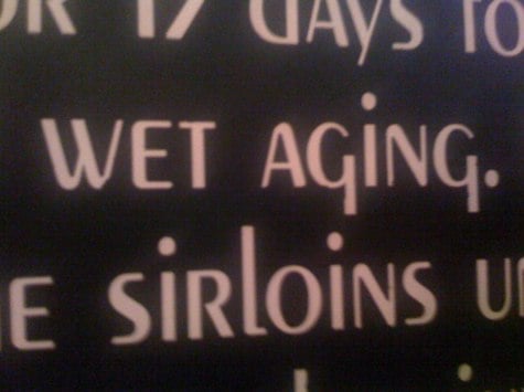 Wet againg sirloins