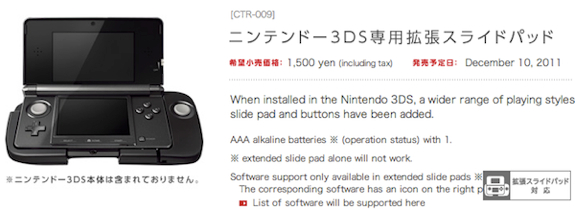 Nintendo 3DS slide pad