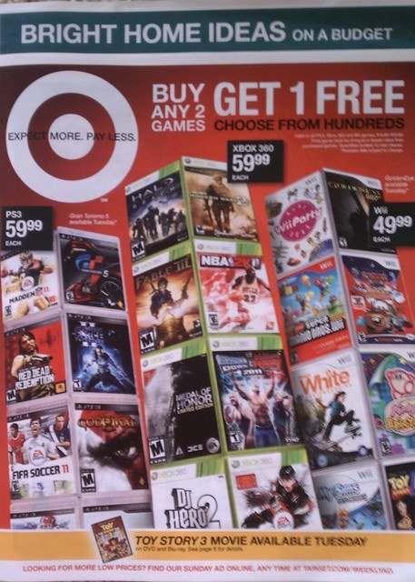 Buy 2 get 1 free games target