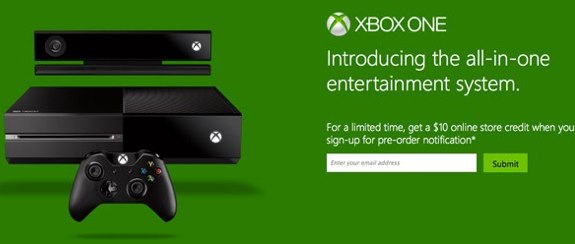 Xbox One pre-order notification microsoft store $10