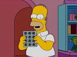 Homer Simpson and Stamps