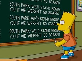 Simpsons show support for South Park