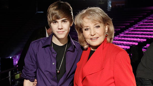 Barbara Walters and Justin Bieber