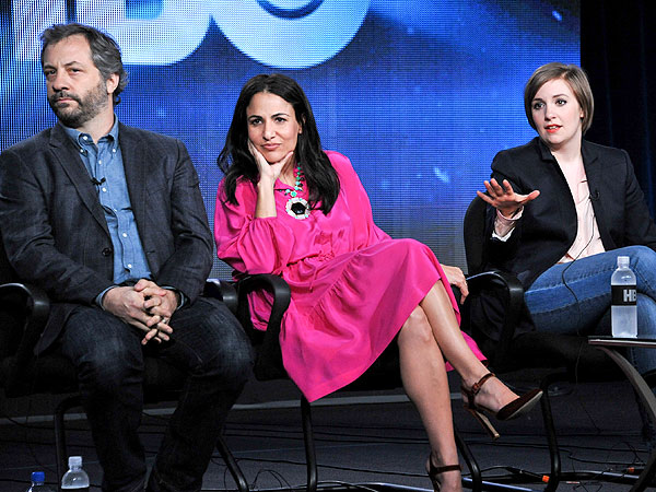 Judd Apatow, producer Jenni Konner, and Lena Dunham