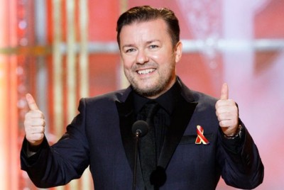 Ricky Gervais at the Golden Globes