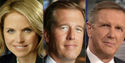 Katie Couric, Brian Williams and Charles Gibson
