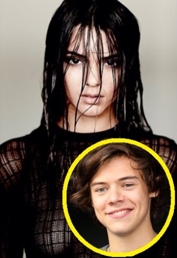 Kendall Jenner with Harry Styles inset