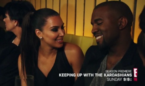 Kim Kardashian and Kanye West on the Kardashian reality show