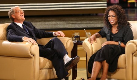 Oprah Winfrey and David Letterman