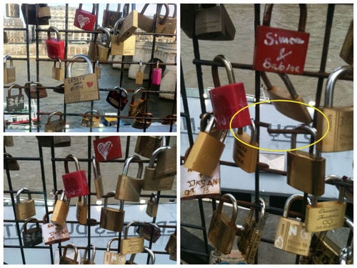 Leslie and Ben locks in Paris