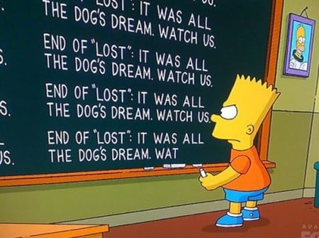 The Simpsons try to spoil Lost