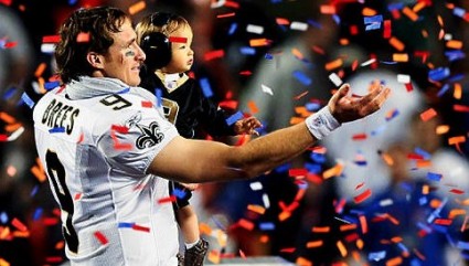 Drew Brees after Super Bowl XLIV