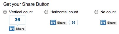 LinkedIn Share Button publishers