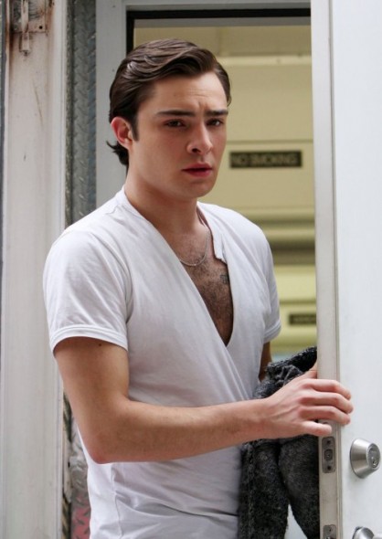 Chuck Bass in Deep V Shirt