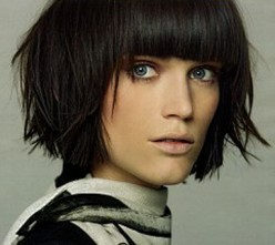 short haircut with bangs