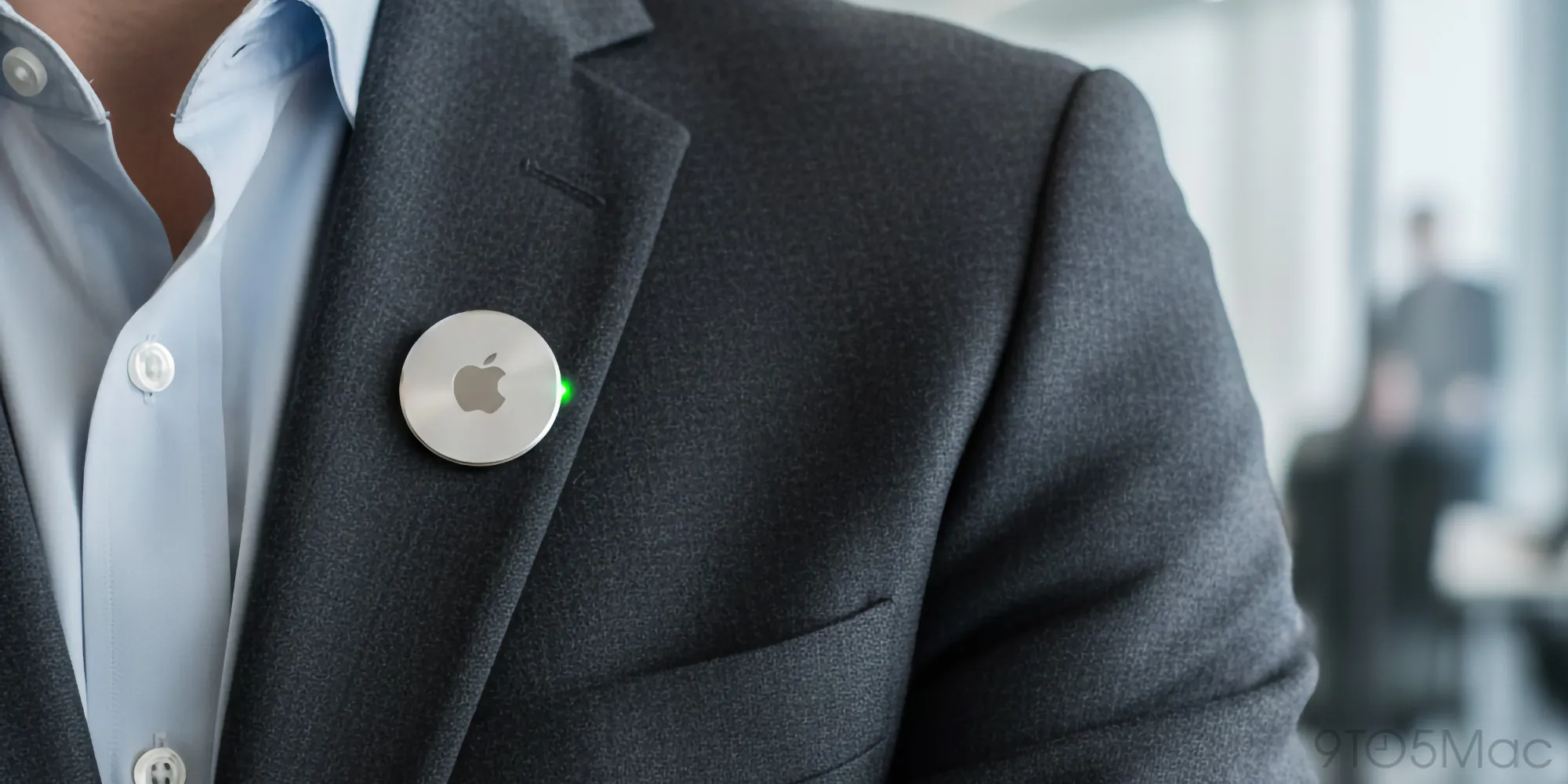 Concept render imagining a small Apple AI pendant clipped to a shirt. This is an artist's concept, not an actual Apple product.