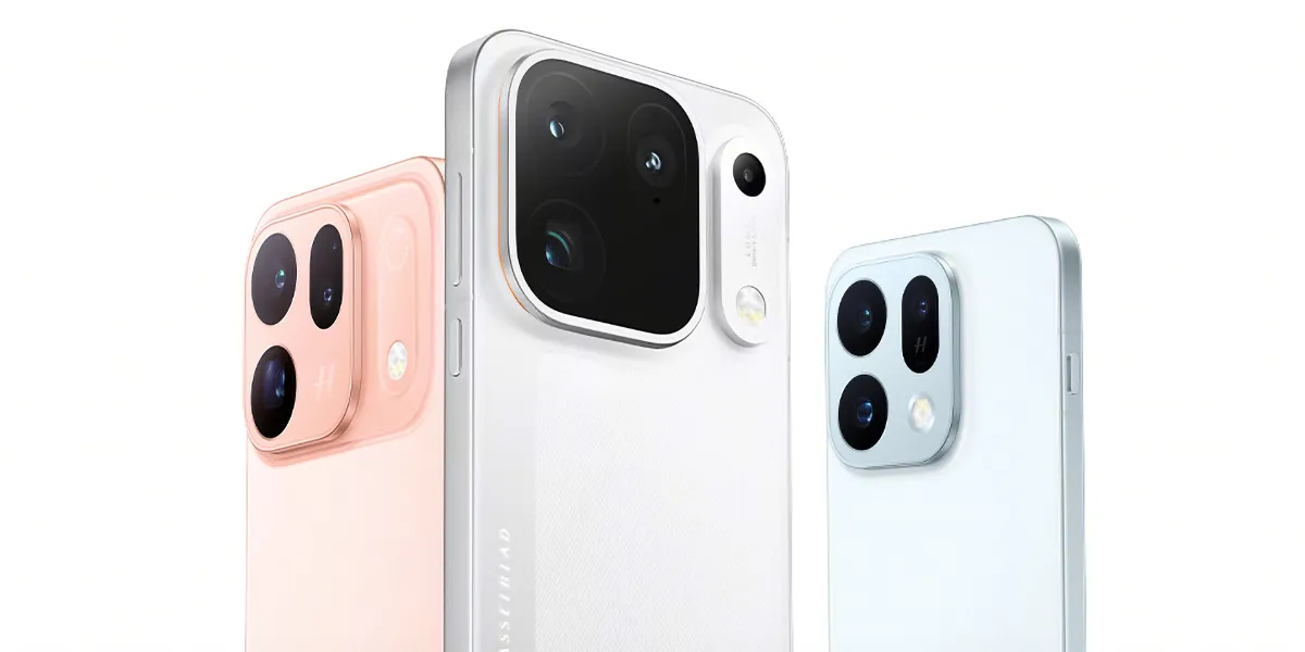 Oppo Find X10 and Find X10 Pro Max press images showing the rear camera modules in white, titanium and orange finishes