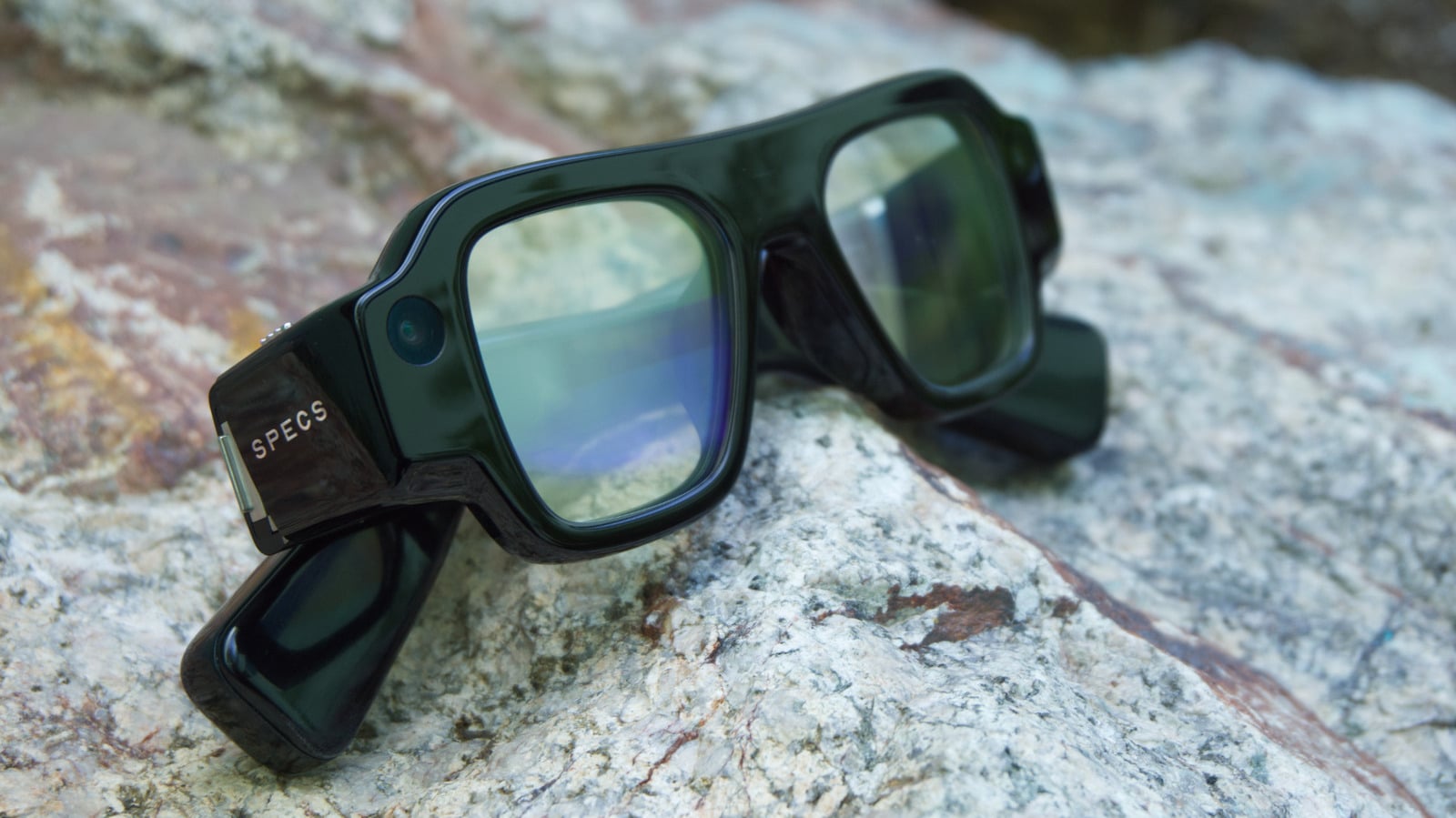 Snap Specs standalone augmented reality glasses shown from the front with thick black frames